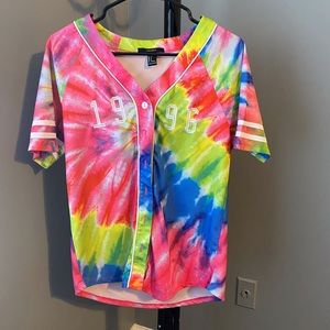 Rainbow tie dye jersey Small 1996 good bad